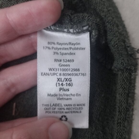 Wonder Nation dark green long sleeve shirt with small corner gather - Picture 3 of 4